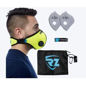 2 PACKS RZ Mask Carbon Filter Lightweight Mesh SportMask (large 125-215 lbs)